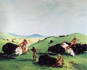 George Catlin Buffalo Chase on the Upper Missouri Germany oil painting reproduction